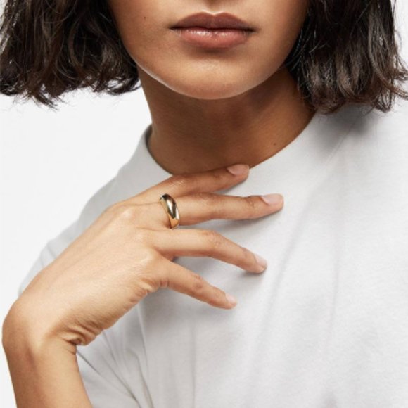 DOME RING- ANINE BING - SOLID 14K YELLOW GOLD - Picture 3 of 8